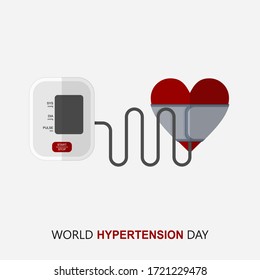 World Hypertension Day. Digital Blood Pressure Monitor. Medical Exam. Hypertension Check. Vector Illustration