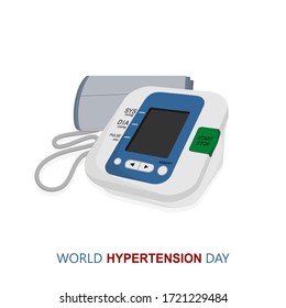 World Hypertension Day. Digital Blood Pressure Monitor. Blood Pressure Monitor. Medical Exam. Vector Illustration