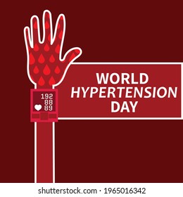 World Hypertension Day greeting card design with Sfigmomanometer illustration