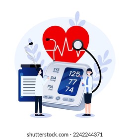 World hypertension day, illustration concept of health checkup medical