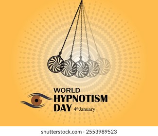 world hypnotism day. 4th January. Background. Banner, poster, card. vector illustration.