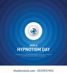 world hypnotism day creative banner, poster, social media post, postcard, background, template, backdrop design etc.