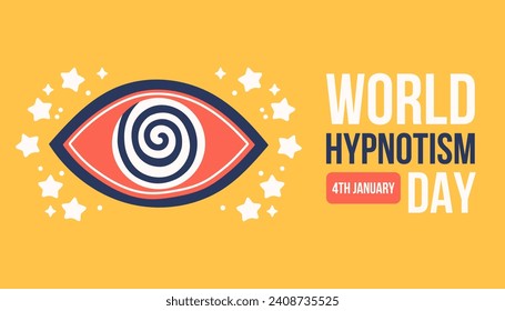 Welter Hypnotismus-Tag am 4. Januar. Banner, Poster, Karte. Vektorgrafik. Urlaubskonzept.