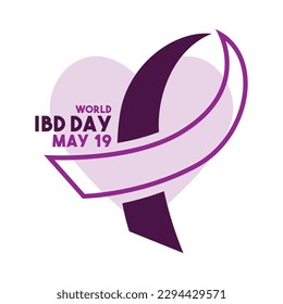 World IBD Day. May 19. IBD (Inflammatory Bowel Disease). Flat design vector. Poster, banner, card, background. Eps 10.
