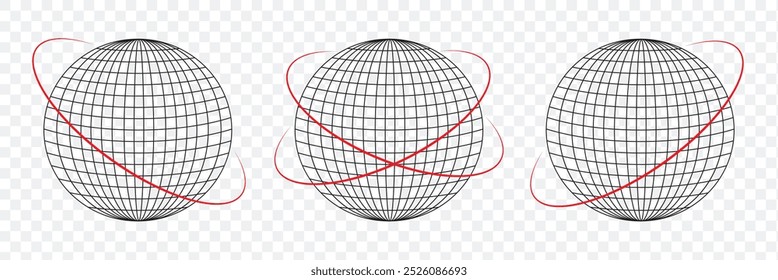 World Icon Black |Earth Illustration |Globe Symbol |Planet Logo |World Wide Web Sign | Isolated |Variations