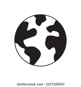 world icon in black flat glyph, filled style isolated on white background