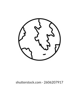 World icon Black line art, simple illustration for web and app..eps
