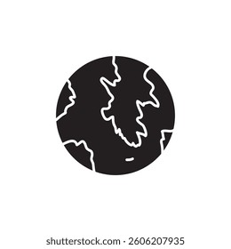 World icon Black, simple trendy style illustration for web and app..eps
