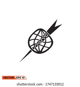 plantilla de ilustración vectorial de diseño de icono mundial