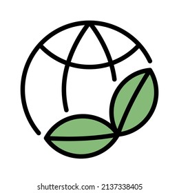 Weltsymboldesign, Vektorgrafik mit Linienstil, am besten für Banner oder Webanwendungen verwendet