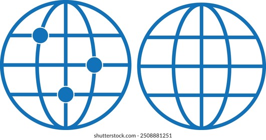 world icon, earth icon, globe icon vector(Blue version)