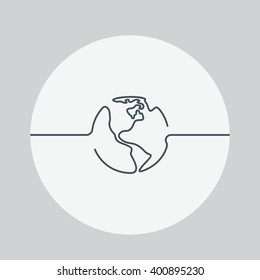 World icon. Earth isolated background. World vector illustration. Earth vector illustration. Earth arrows, lines. Concept network, Internet, global network. Geography.