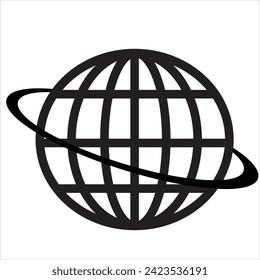 Weltsymbol flach. Globe-Icon-Illustration. Schwarze, isolierte, flache Globus-Symbole auf weißem Hintergrund.
