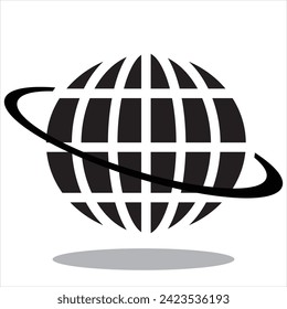World icon flat. Globe icon illustration. Black isolated flat globe icons set on white background.
