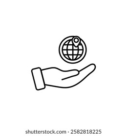 World icon Flat isolated outline sign