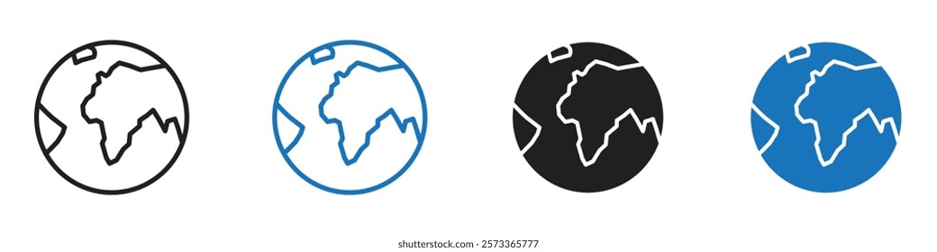 World icon Flat line symbol