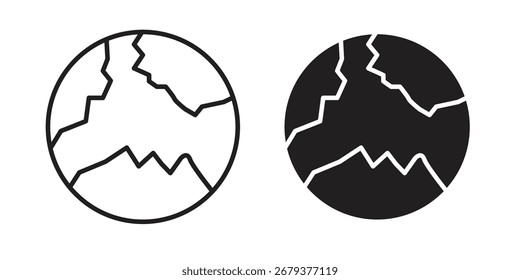World icon flat and stroke style pack on white background. Vector illustrations