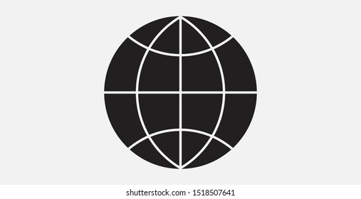 World icon. Global earth world globe icon vector. The globe icon. Globe symbol. Flat Vector illustration
