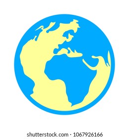 world icon - globe earth illustration, world map symbol