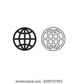 World icon, globe elements, global icon