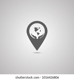 world Icon isolated on background. Modern flat pictogram, business, marketing, internet concept. Trendy Simple vector symbol for web site design or button to mobile app. Logo illustration