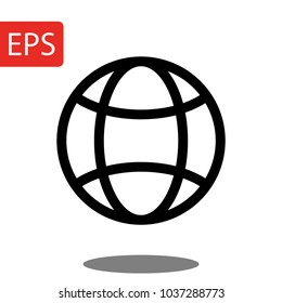 world Icon isolated on background. Modern flat pictogram, business, marketing, internet concept. 