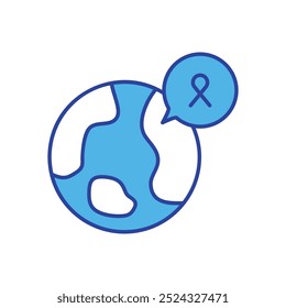 Icono del mundo aislado en un fondo blanco. Ilustración vectorial.