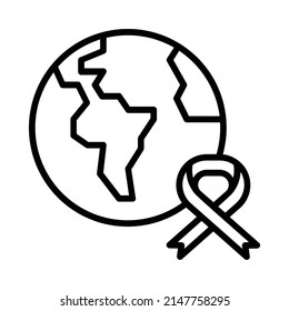 World Icon. Line Art Style Design Isolated On White Background