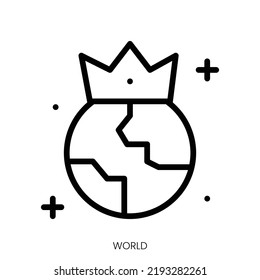 world icon. Line Art Style Design Isolated On White Background