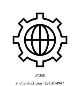 world icon. Line Art Style Design Isolated On White Background