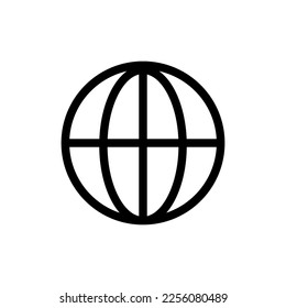 World icon line isolated on white background. Black flat thin icon on modern outline style. Linear symbol and editable stroke. Simple and pixel perfect stroke vector illustration