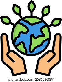 World Icon Lineal Color Vector Illustration