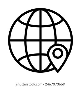 world icon or logo illustration outline black style