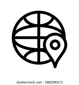 icono mundial o logotipo símbolo de signo aislado ilustración vectorial - iconos vectoriales de estilo negro de alta calidad

