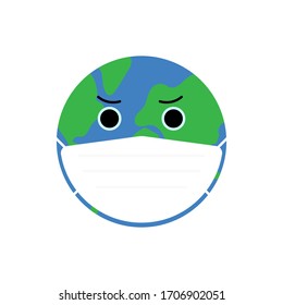 World icon. Mask icon. Earth concept
Health concept. Globe wear mask to protect virus. Corona virus. Medical concept. 