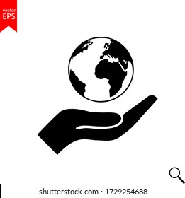 icono mundial, vector de planeta, signo