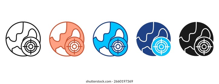 World Icon Set Multiple Style Collection