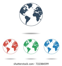 Vektor Stok Simplified Earth Globe Vector Illustration Set (Tanpa ...
