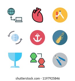 world icon set. vector set about networking, worldwide, compass and internet icons set.