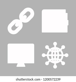 world icon set. vector set about wallet, link, internet and monitor icons set.