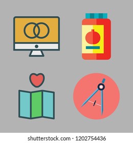 world icon set. vector set about monitor, conserve, map and compass icons set.