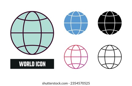 World Icon Set Vector Illustration