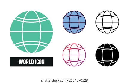 World Icon Set Vector Illustration
