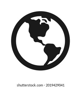 World icon of simple flat stile isolated on white background. Vector illustration