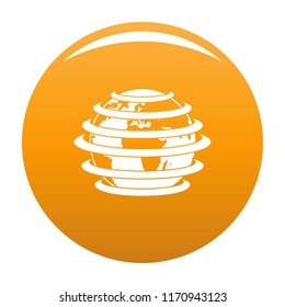 World icon. Simple illustration of world vector icon for any design orange