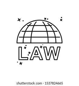 World icon. Simple line, outline vector of law and justice icons for ui and ux, website or mobile application