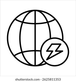 Icono mundial. Ilustración de contorno de Vector simple
