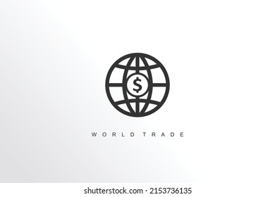 world, icon stock market investment illustration vector for page, logo, card, banner, web and printing.
