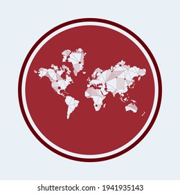 The World icon. Trendy tech logo of the world. Geometric mesh round design. Technology, internet, network, telecommunication concept. Vector illustration.