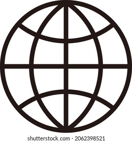 Weltsymbol - Vektorgrafik. Schwarzer Planet Symbol. Globe-Symbol im flachen Stil, einzeln.